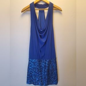 Arden B dress in cobalt blue with sequins
